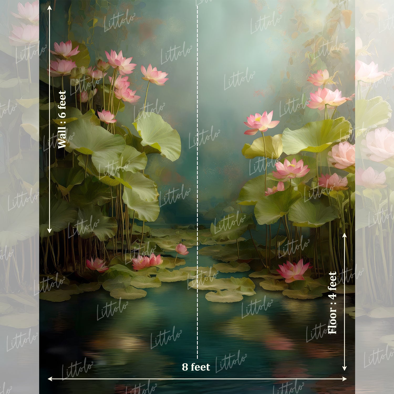 LB1568 Ethereal Lotus Garden Maternity Backdrop
