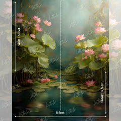 LB1568 Ethereal Lotus Garden Maternity Backdrop