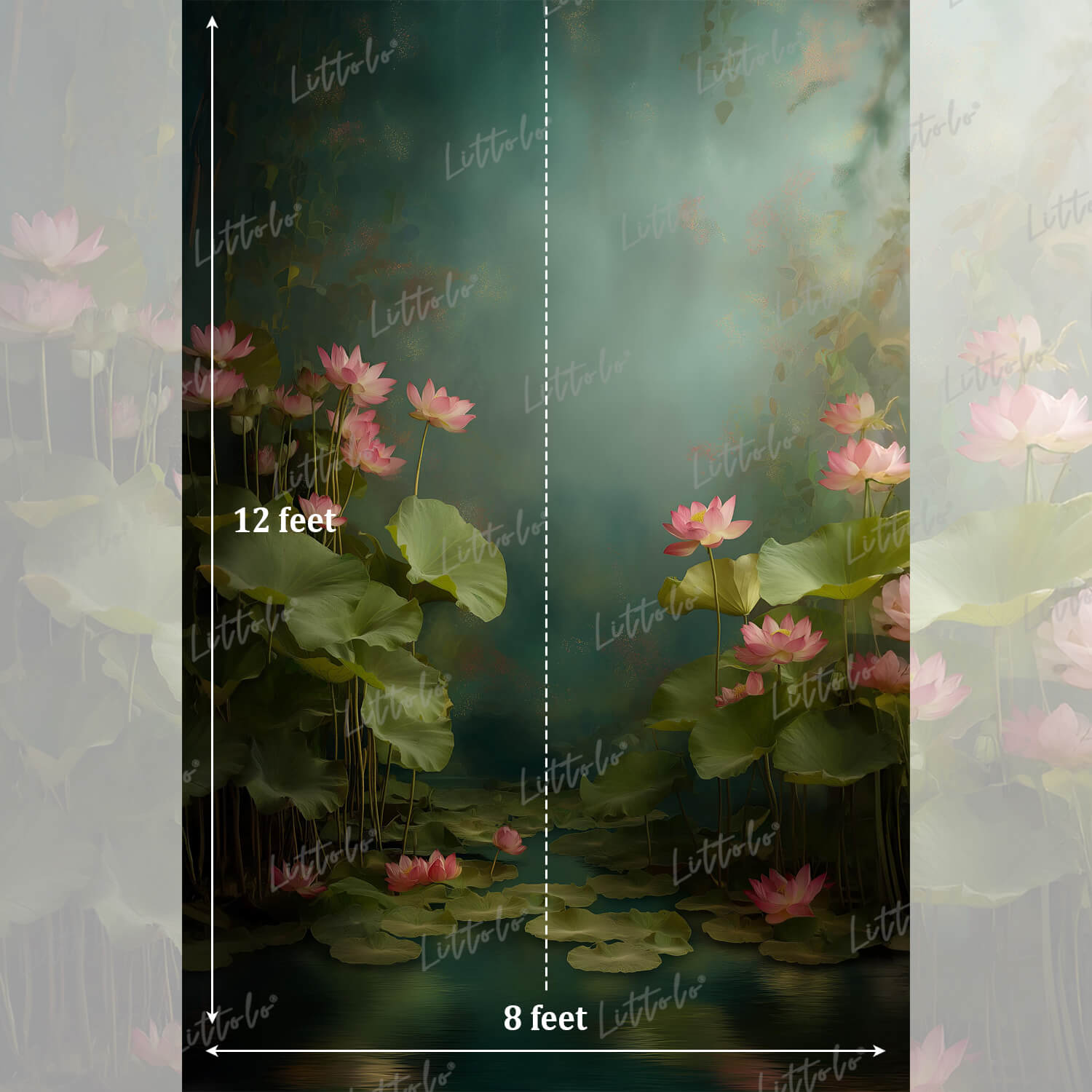 LB1568 Ethereal Lotus Garden Maternity Backdrop