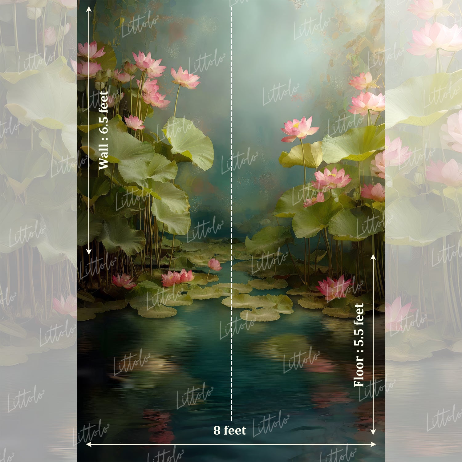 LB1568 Ethereal Lotus Garden Maternity Backdrop