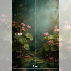 LB1568 Ethereal Lotus Garden Maternity Backdrop