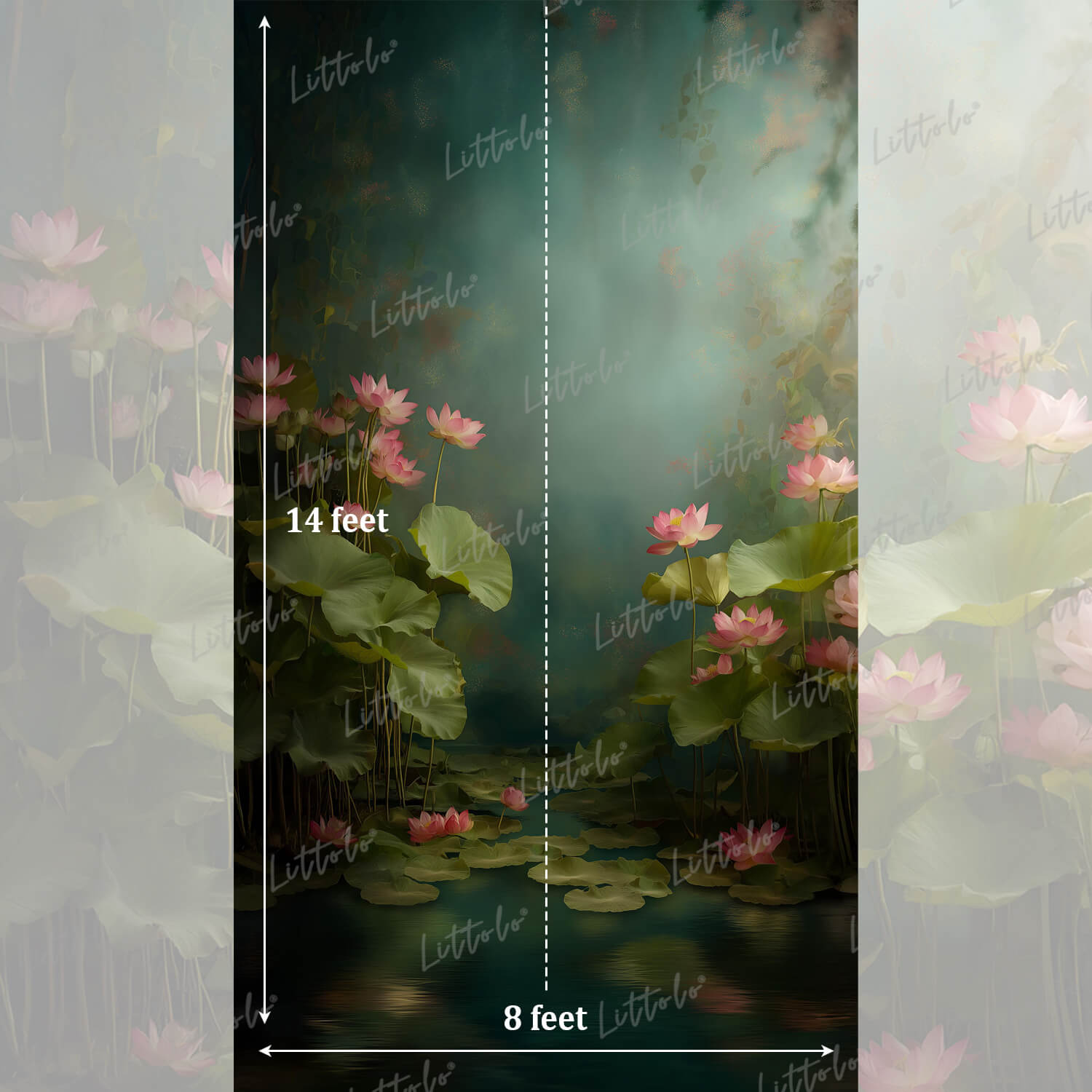 LB1568 Ethereal Lotus Garden Maternity Backdrop