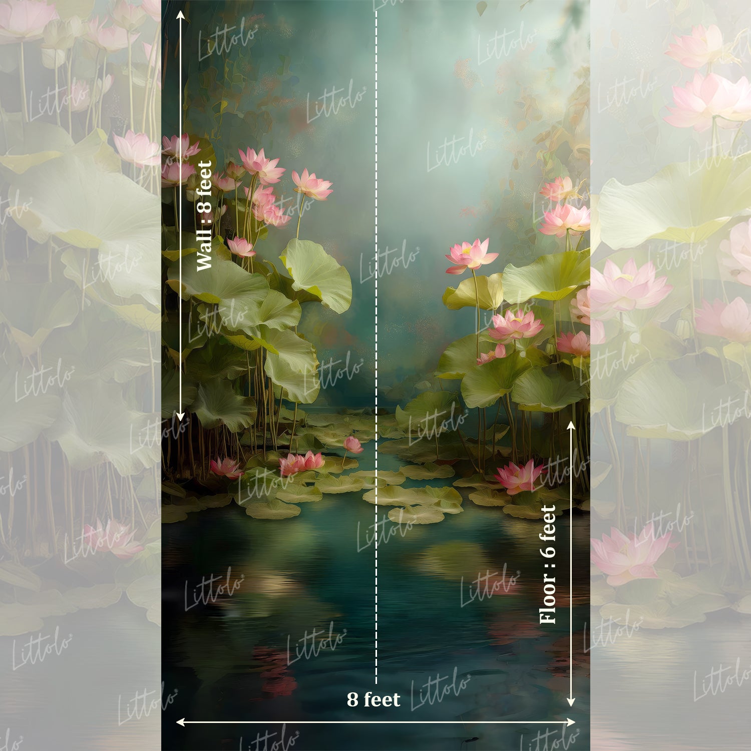 LB1568 Ethereal Lotus Garden Maternity Backdrop