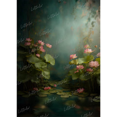 LB1568 Ethereal Lotus Garden Maternity Backdrop