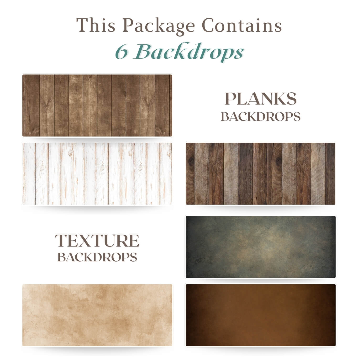 LB1569 Plank & Texture Backdrop Combo (6 Pcs)