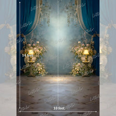 LB1577 Royal Sapphire Bloom Maternity Backdrop
