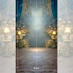 LB1577 Royal Sapphire Bloom Maternity Backdrop