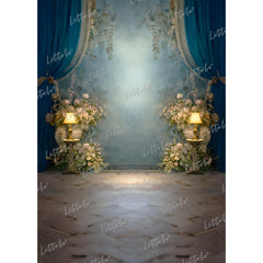 LB1577 Royal Sapphire Bloom Maternity Backdrop