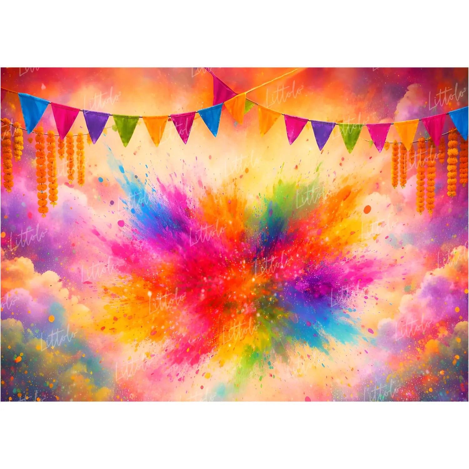 LB1582 Holi Festival Backdrop