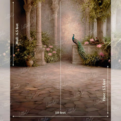 LB1585 Royal Peacock Garden Maternity Backdrop