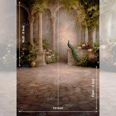 LB1585 Royal Peacock Garden Maternity Backdrop