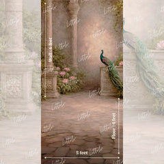 LB1585 Royal Peacock Garden Maternity Backdrop