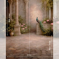 LB1585 Royal Peacock Garden Maternity Backdrop