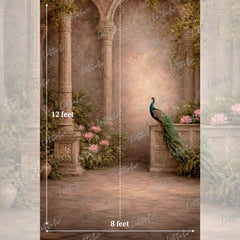 LB1585 Royal Peacock Garden Maternity Backdrop