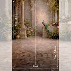 LB1585 Royal Peacock Garden Maternity Backdrop