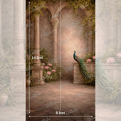 LB1585 Royal Peacock Garden Maternity Backdrop
