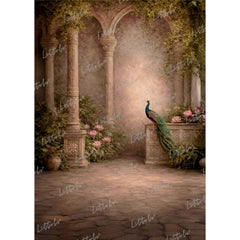 LB1585 Royal Peacock Garden Maternity Backdrop