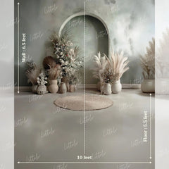 LB1586 Sage Boho Arch Maternity Backdrop