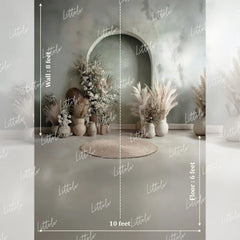 LB1586 Sage Boho Arch Maternity Backdrop