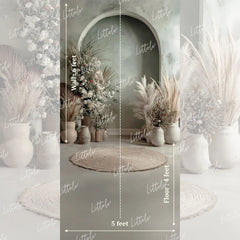 LB1586 Sage Boho Arch Maternity Backdrop