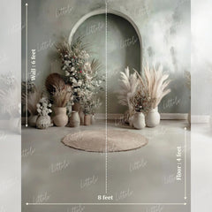 LB1586 Sage Boho Arch Maternity Backdrop