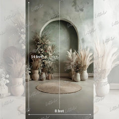 LB1586 Sage Boho Arch Maternity Backdrop