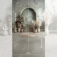 LB1586 Sage Boho Arch Maternity Backdrop