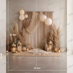 LB1588 Luxury Boho Pampas Maternity Backdrop