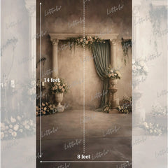 LB1590 Royal Vintage Floral Arch Maternity Backdrop