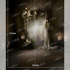 LB1592 Dark Romantic Floral Maternity Backdrop