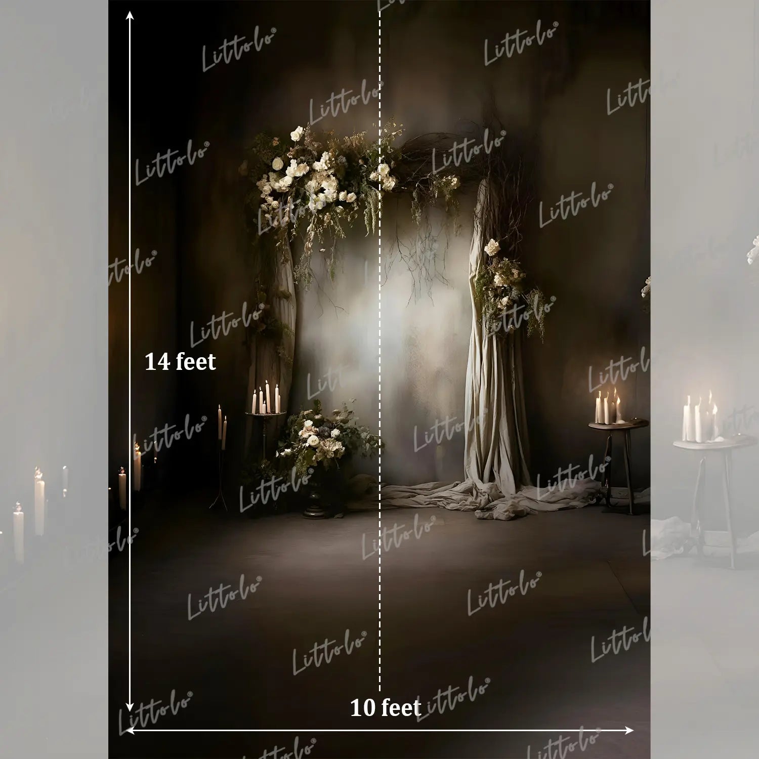 LB1592 Dark Romantic Floral Maternity Backdrop
