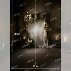 LB1592 Dark Romantic Floral Maternity Backdrop