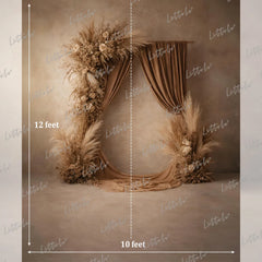 LB1593 Neutral Beige Floral Draped Maternity Background