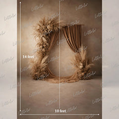 LB1593 Neutral Beige Floral Draped Maternity Background