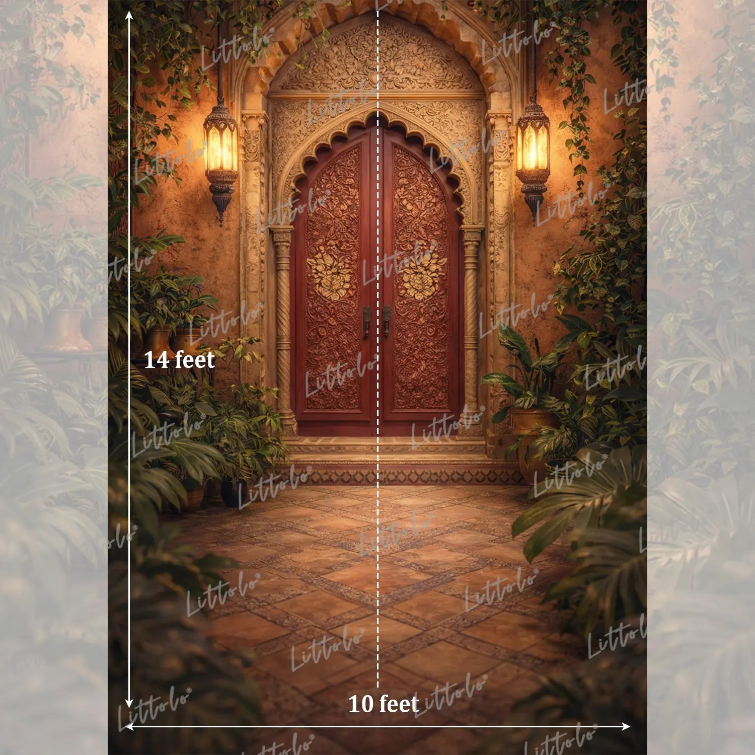 LB1594 Luxury Arabian Archway Moroccan Palace Maternity Backdrop