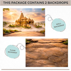 LB1595C Divine Ayodhya Sunrise Ram Navami Temple Floor & Wall Duodrop (2 Pcs)
