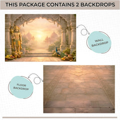 LB1596C Ayodhya Lord Hanuman Ram Navami Floor & Wall Duodrop (2 Pcs)