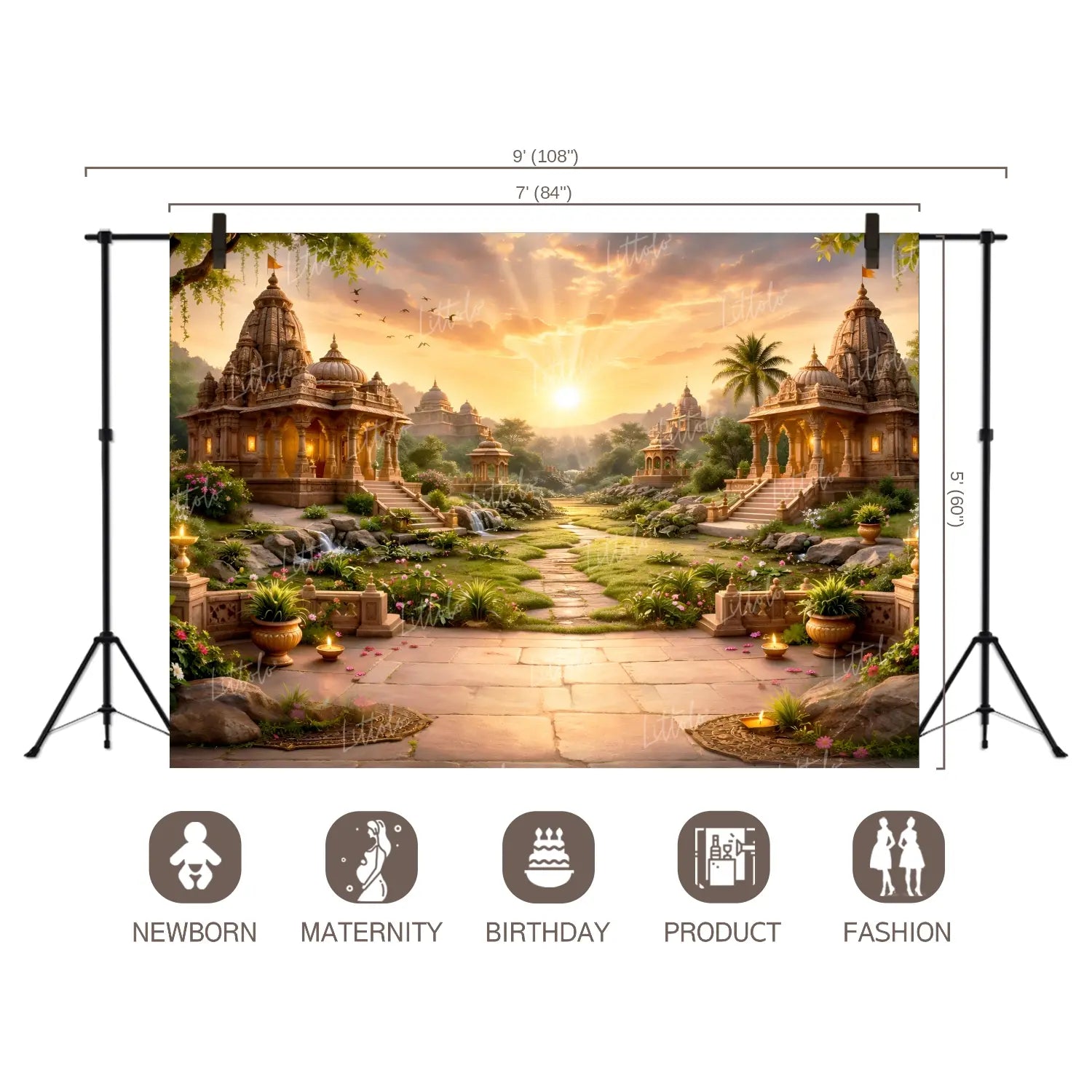 LB1597W Ram Rajya Garden Wall Backdrop