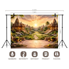 LB1597W Ram Rajya Garden Wall Backdrop