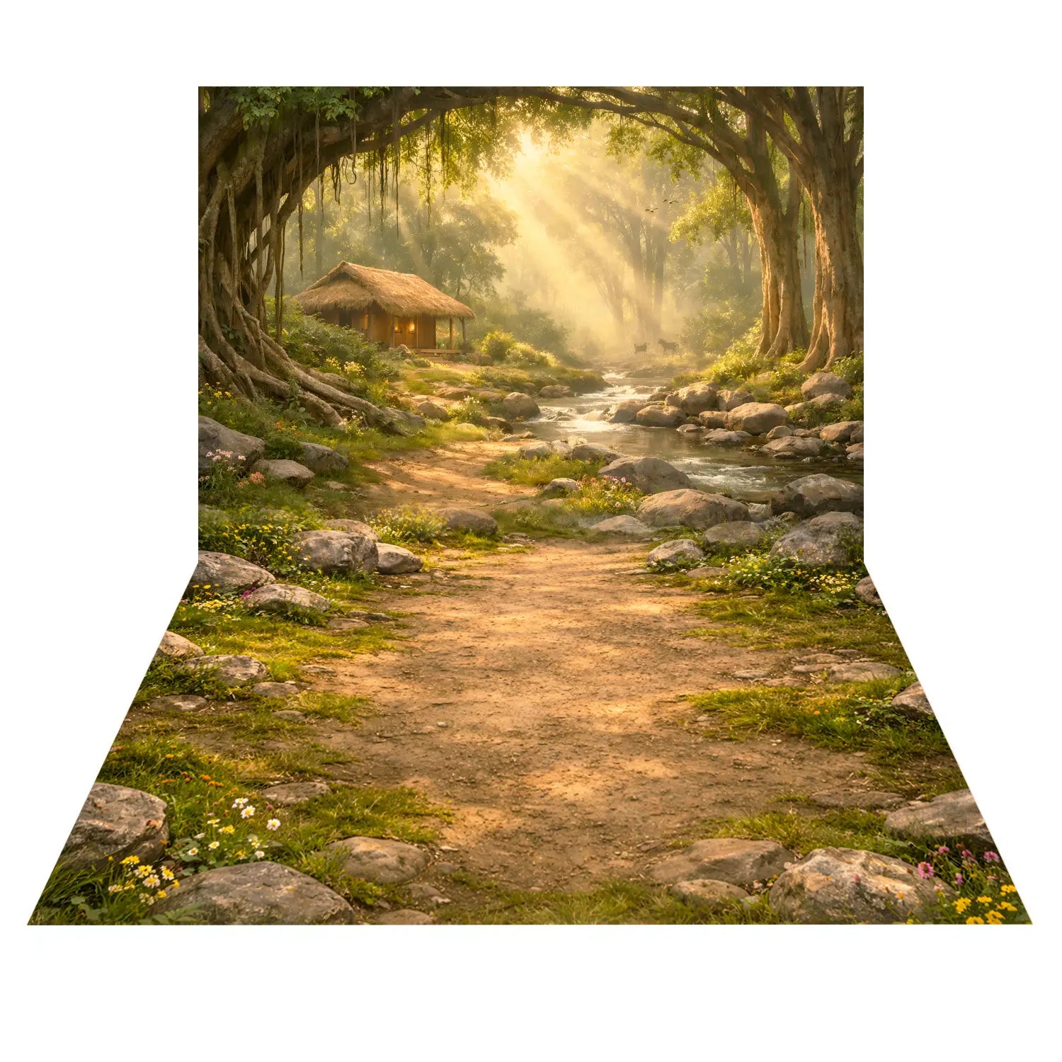 LB1599C Shri Ram Vanvas Forest Ashram Floor & Wall Duodrop (2 Pcs)