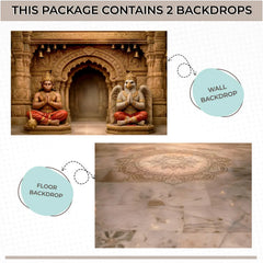 LB1601C Divine Hanuman & Garuda Ram Navami Temple Floor & Wall Duodrop (2 Pcs)