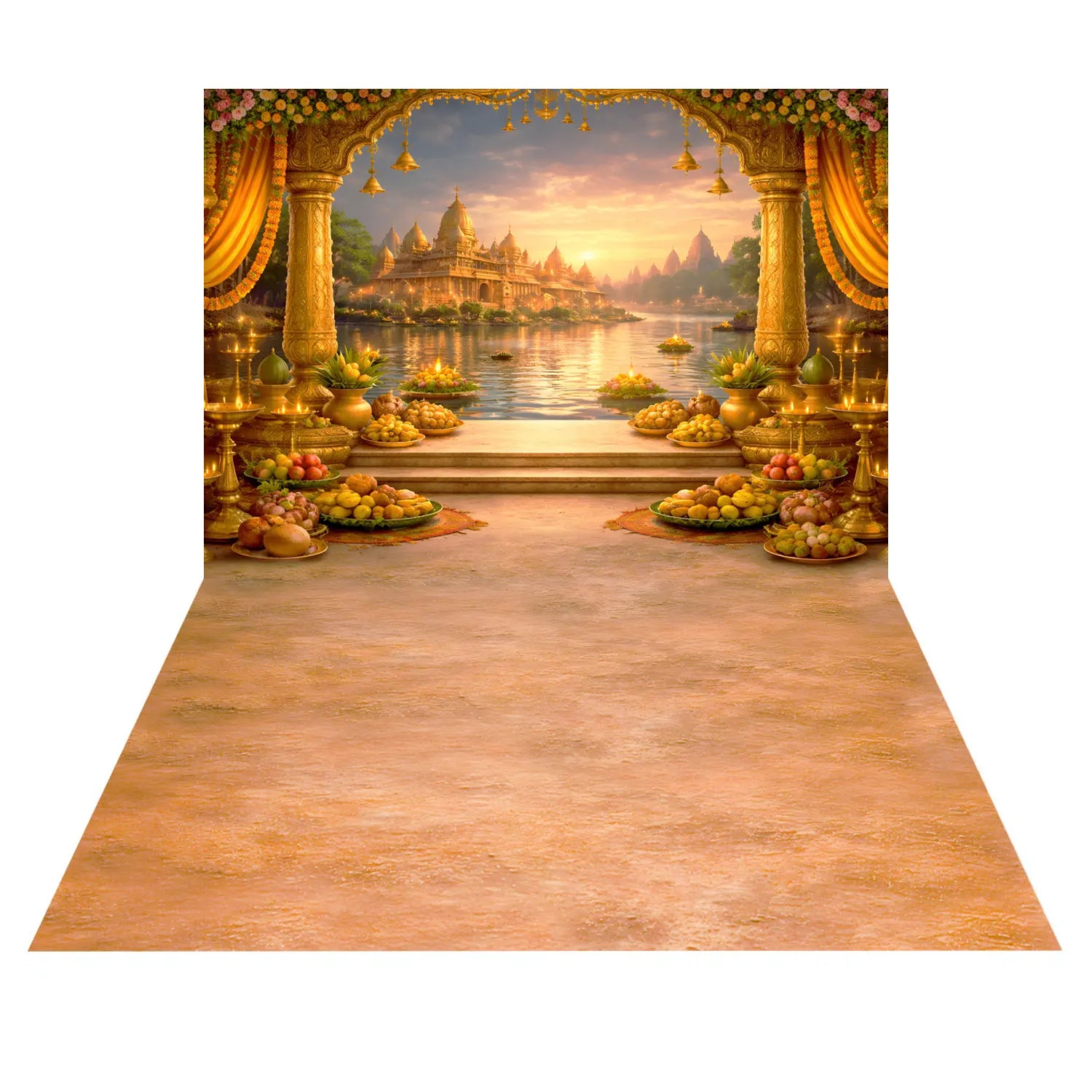 LB1602C Ayodhya Sarayu River Ram Navami Floor & Wall Duodrop (2 Pcs)