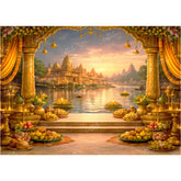 LB1602W Ayodhya Sarayu River Ram Navami Wall Backdrop