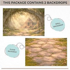 LB1603C Golden Ayodhya Temple Floor & Wall Duodrop (2 Pcs)