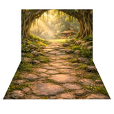 LB1604C Mystic Forest Cottage Floor & Wall Backdrop (2 Pcs)