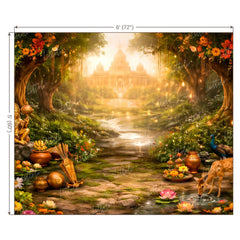 LB1609W Divine Garden Path Ram Navami Festival Backdrop