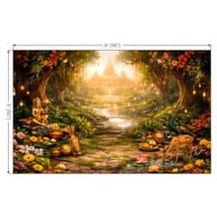 LB1609W Divine Garden Path Ram Navami Festival Backdrop