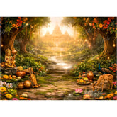 LB1609W Divine Garden Path Ram Navami Festival Backdrop