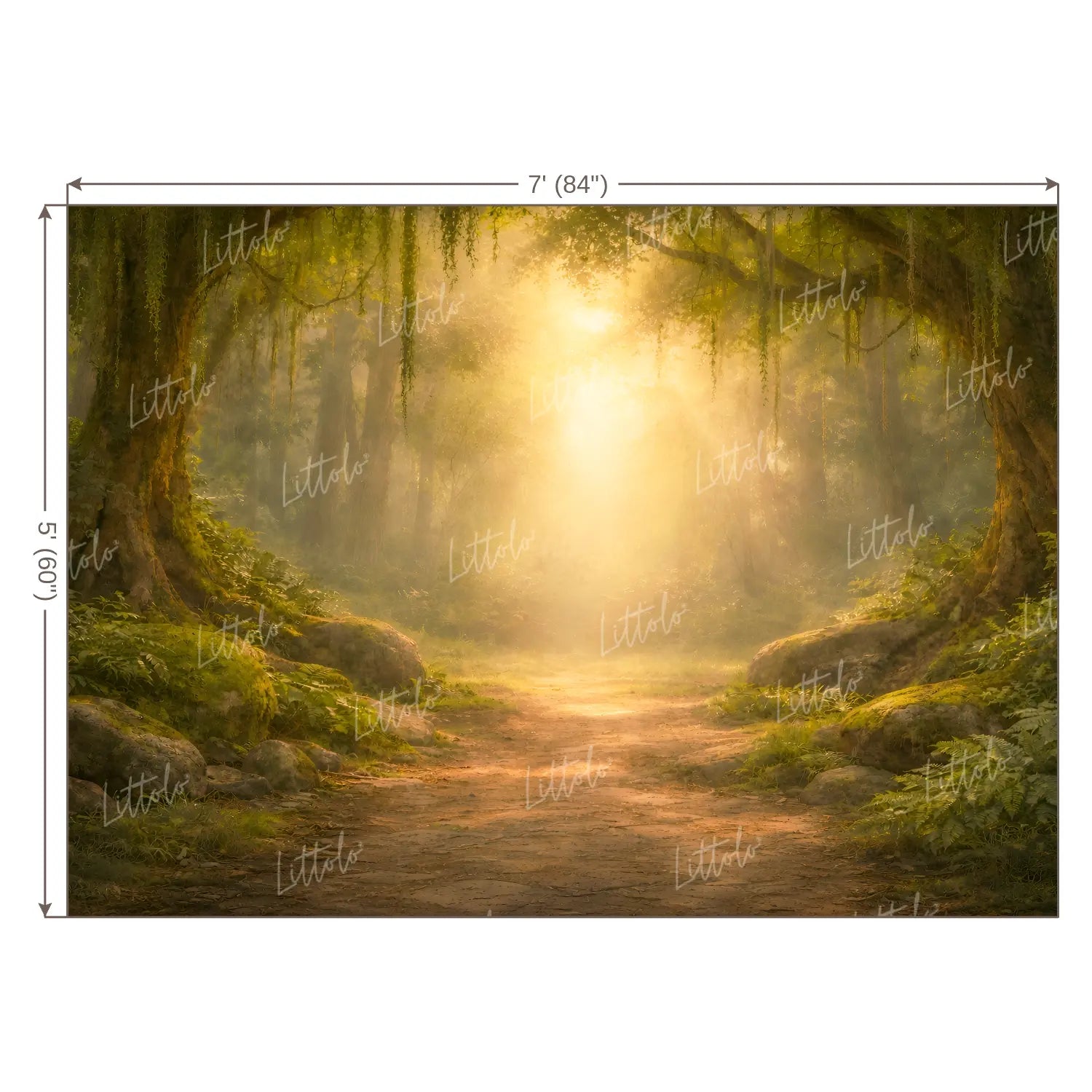 LB1610W Ram Navami Divine Sunlight Forest Backdrop