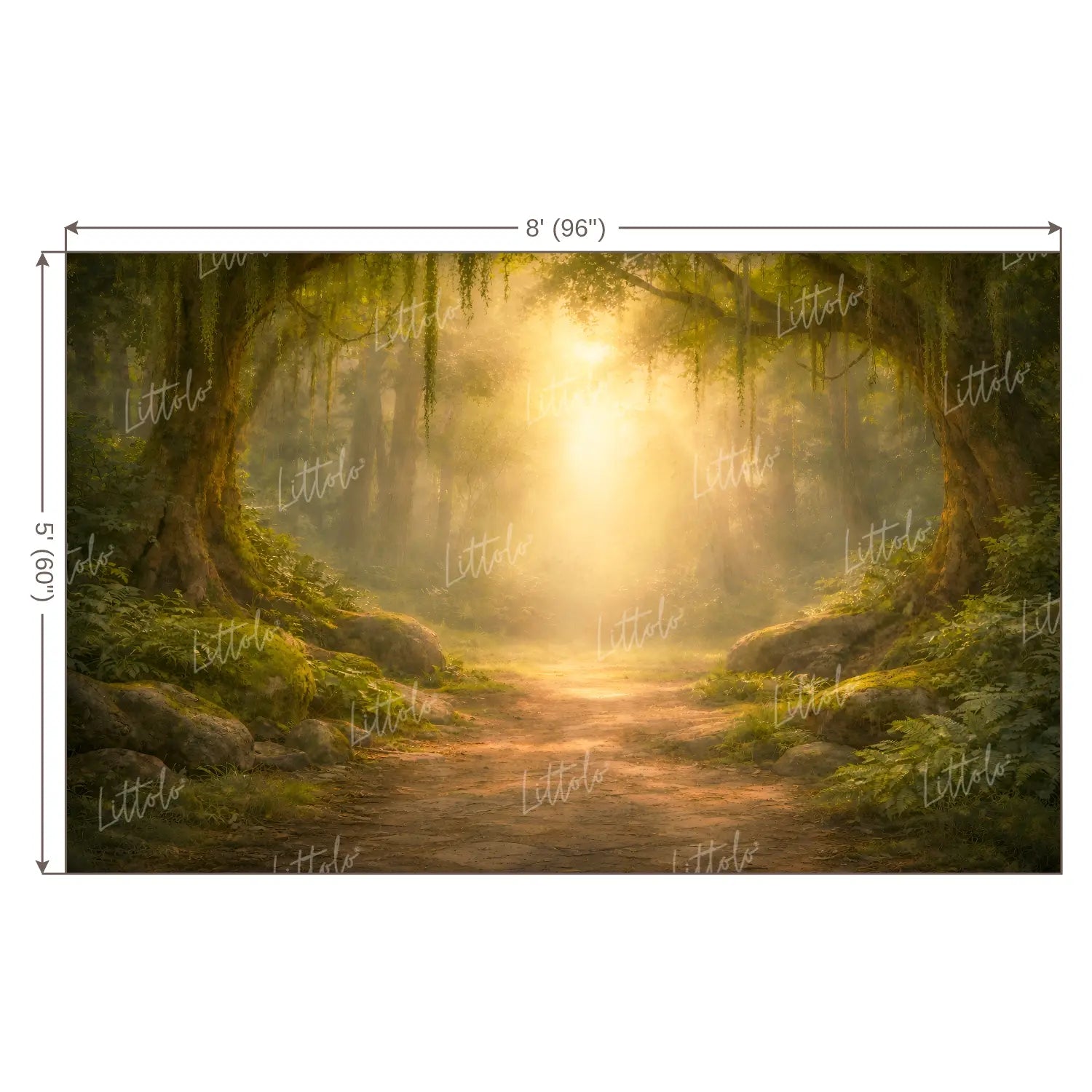 LB1610W Ram Navami Divine Sunlight Forest Backdrop